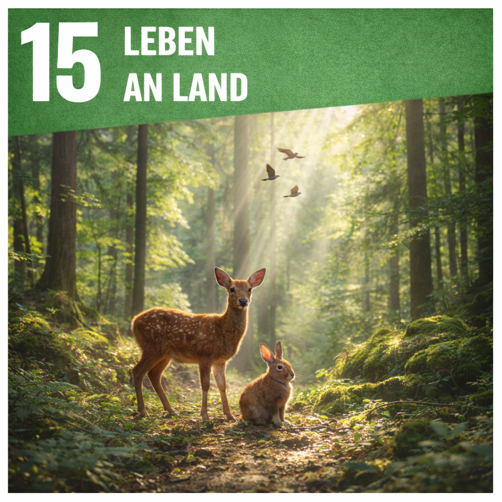 15 Leben an Land